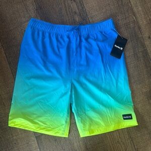 Hurley Kids Swim Trunks - Blue and Yellow